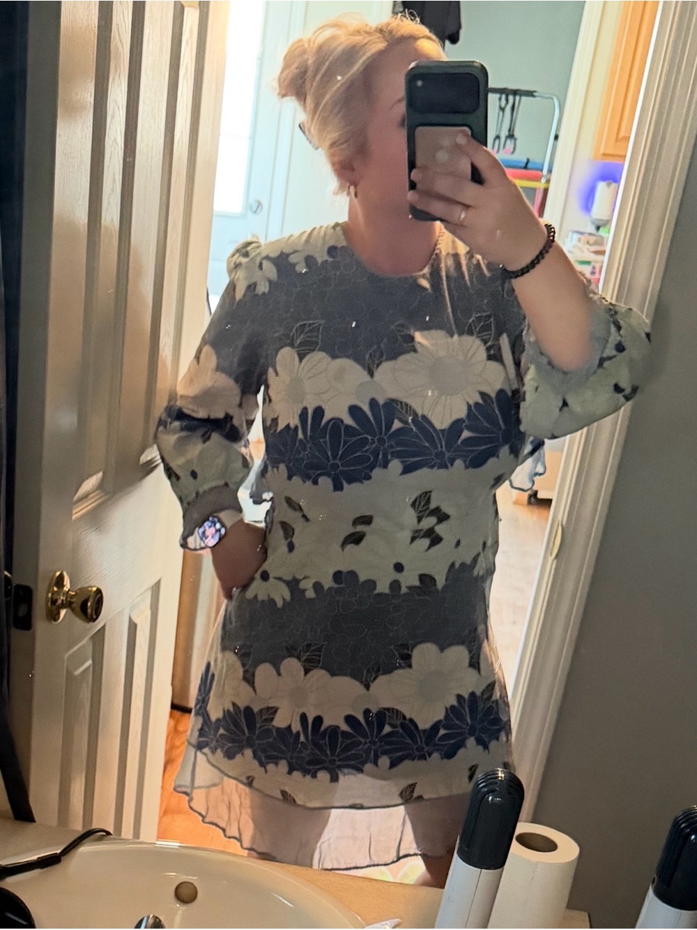 💥 Chasing unicorns Floral Blue Mini Dress - Picture 6 of 7